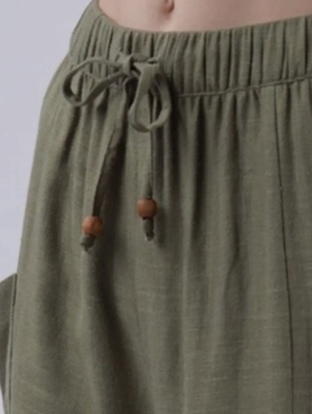 Relaxed Olive Drawstring Joggers for Women - Picture 3 of 14